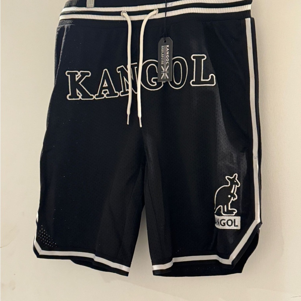 Kangol Men's Black and White Athletic Shorts